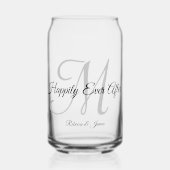 Kalligraphie Mit Monogramm glücklich immer nach de Dosenglas (Vorderseite)