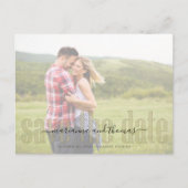 Kalligraphie Modernes Vellum Elegantes Foto QR Cod Ankündigungspostkarte (Vorderseite)