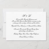Kalligraphie Monogram Black & White Classic Weddin Einladung (Vorderseite)