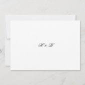 Kalligraphie Monogram Black & White Classic Weddin Einladung (Rückseite)