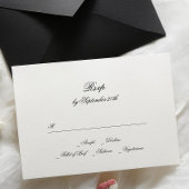 Kalligraphie Monogram Black & White Classic Weddin RSVP Karte