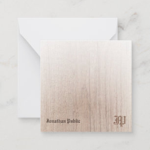 Kalligraphie Monogram Custom Wood aussehen alt Vin Mitteilungskarte