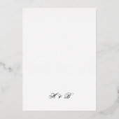 Kalligraphie Monogram Gold & White Formal Wedding Folieneinladung (Rückseite)