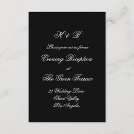 Kalligraphie Monogram Schwarz-Weiß-Feierliche Hoch Begleitkarte