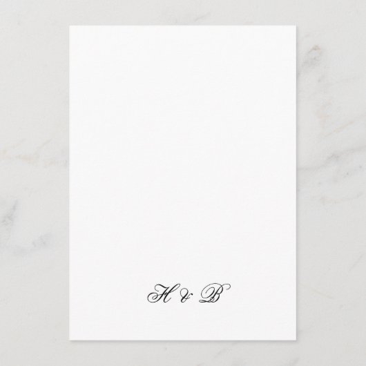 Kalligraphie Monogram Schwarz-Weiß-Feierliche Hoch Menükarte (Rückseite)