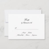 Kalligraphie Monogram Schwarz-Weiß-Feierliche Hoch RSVP Karte (Vorderseite)