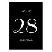 Kalligraphie Monogram Schwarz-Weiß-Feierliche Hoch Tischnummer (Vorderseite)