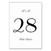 Kalligraphie Monogram Schwarz-Weiß-Feierliche Hoch Tischnummer (Rückseite)