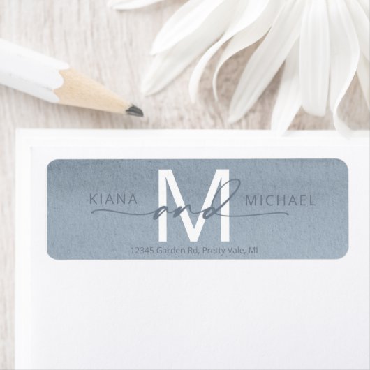 Kalligraphie Monogram Wedding Dusty Blue ID771 (Insitu)