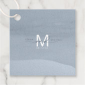 Kalligraphie Monogram Wedding Dusty Blue ID771 Geschenkanhänger (Vorderseite)