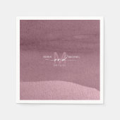 Kalligraphie Monogram Wedding Mauve ID771 Serviette (Vorderseite)