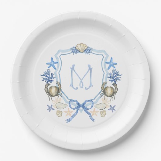 Kalligraphie-Monogramm Pappteller (Vorderseite)