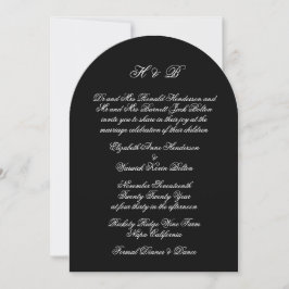 Kalligraphie-Monogramm-Schwarze-Formalarme-Hochzei Einladung