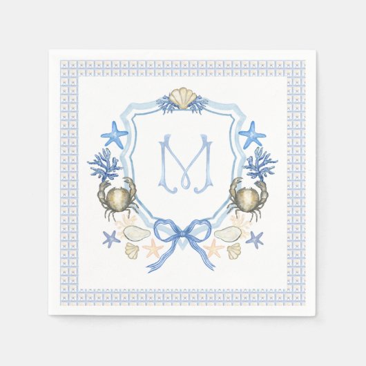Kalligraphie-Monogramm Serviette (Vorderseite)