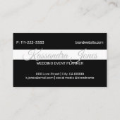 Kalligraphie Monogramme mit schwarzem und weißem H Visitenkarte (Rückseite)