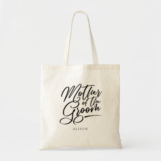 Kalligraphie Mutter des Grooms elegant Tragetasche (Vorne)