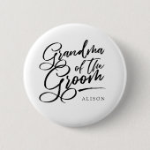 Kalligraphie Oma des Grooms elegant Button (Vorderseite)