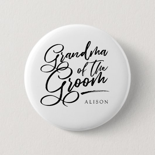 Kalligraphie Oma des Grooms elegant Button (Vorderseite)