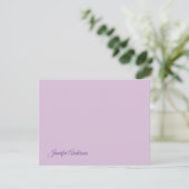 Kalligraphie Pastel Thistle Pink Personalisierter  RSVP Karte (Stehend Vorderseite)