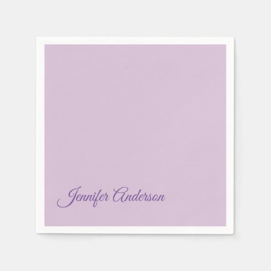 Kalligraphie Pastel Thistle Pink Personalisierter  Serviette (Vorderseite)