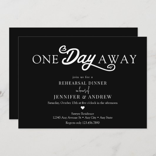 Kalligraphie Probe Dinner Einladung (Vorne/Hinten)