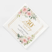 Kalligraphie Rosa Rosen Rose 50. Geburtstag Serviette (Ecke)