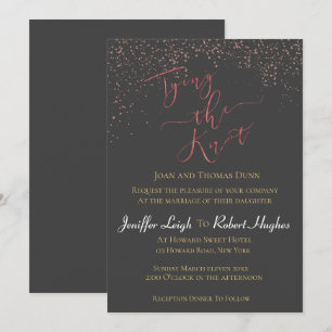 Kalligraphie Rose Gold binden an die Hochzeit des Einladung