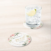 Kalligraphie Rosenrot Rosen 16. Geburtstag Runder Pappuntersetzer (Vor Ort)