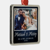 Kalligraphie Rustikales Blauholz Verheiratet und f Ornament Aus Metall (Rechts)