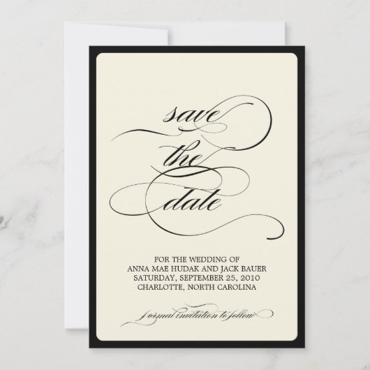 {Kalligraphie} Save the Date (Vorderseite)