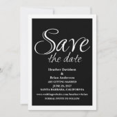Kalligraphie Save the Date einladen, Schwarz Einladung (Vorderseite)
