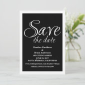 Kalligraphie Save the Date einladen, Schwarz Einladung (Stehend Vorderseite)