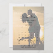 Kalligraphie Save the Date Kalender (Vorderseite)