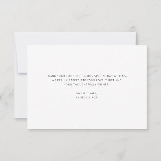 Kalligraphie Schreiben Hochzeit Foto danke Karte (Rückseite)