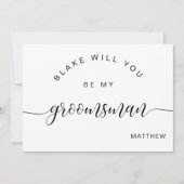 Kalligraphie Schwarz und Weiß, sei meine Trauzeuge Mitteilungskarte (Vorderseite)