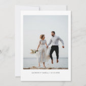 Kalligraphie Schwarz-Weiß-Foto-Hochzeit Einladung (Rückseite)