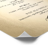 Kalligraphie Script Drinks & Cheers Wedding Sign Poster (Ecke)