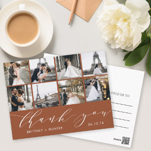 Kalligraphie Script Foto Danke Terracotta Postkarte