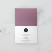 Kalligraphie Script-modern-gefaltet-Mauve-Business Dankeskarte (Innenseite)