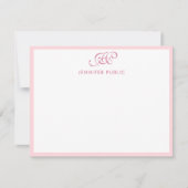 Kalligraphie Script Monogram Elegant Blush Pink Mitteilungskarte (Vorderseite)