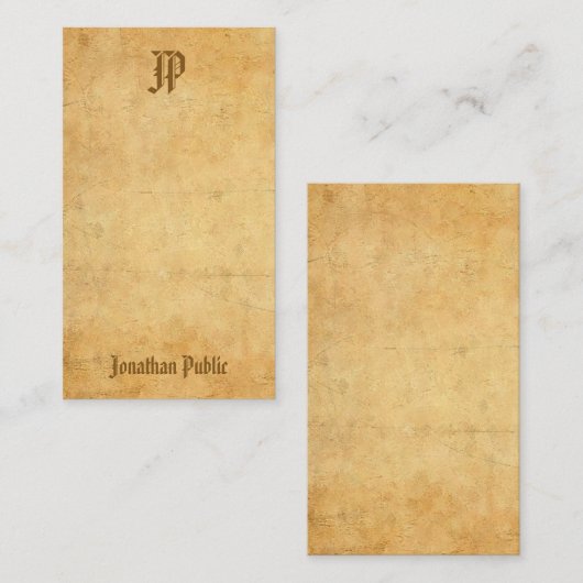 Kalligraphie-Script-Monogramm Vintag Nostalgische Mitteilungskarte (Vorne/Hinten)