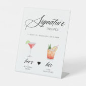 Kalligraphie Script Signature Drink Wedding Bar Sockelschild (Vorderseite)