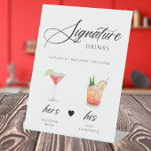 Kalligraphie Script Signature Drink Wedding Bar Sockelschild