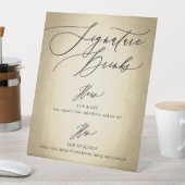 Kalligraphie Script Signature Drinks Hochzeit Sockelschild (In Situ)