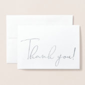 Kalligraphie Script Vielen Dank Hinweis Silver Foi Folienkarte (Vorderseite mit Umschlag)