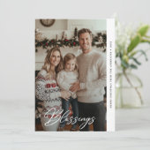 Kalligraphie Segnungen Religiöses Weihnachtsfest F Feiertagskarte (Stehend Vorderseite)