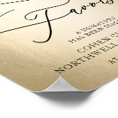 Kalligraphie-Skript anstelle von Lieblingen-Hochze Poster (Ecke)