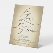 Kalligraphie-Skript anstelle von Lieblingen-Hochze Sockelschild (Vorderseite)