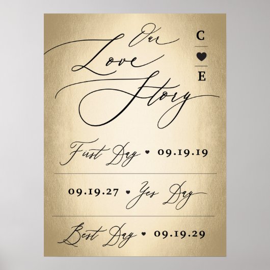 Kalligraphie-Skript auf unserer Liebe-Geschichte-H Poster (Vorne)