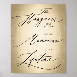 Kalligraphie-Skript Das Hangover-Zeichen nur Hochz Poster